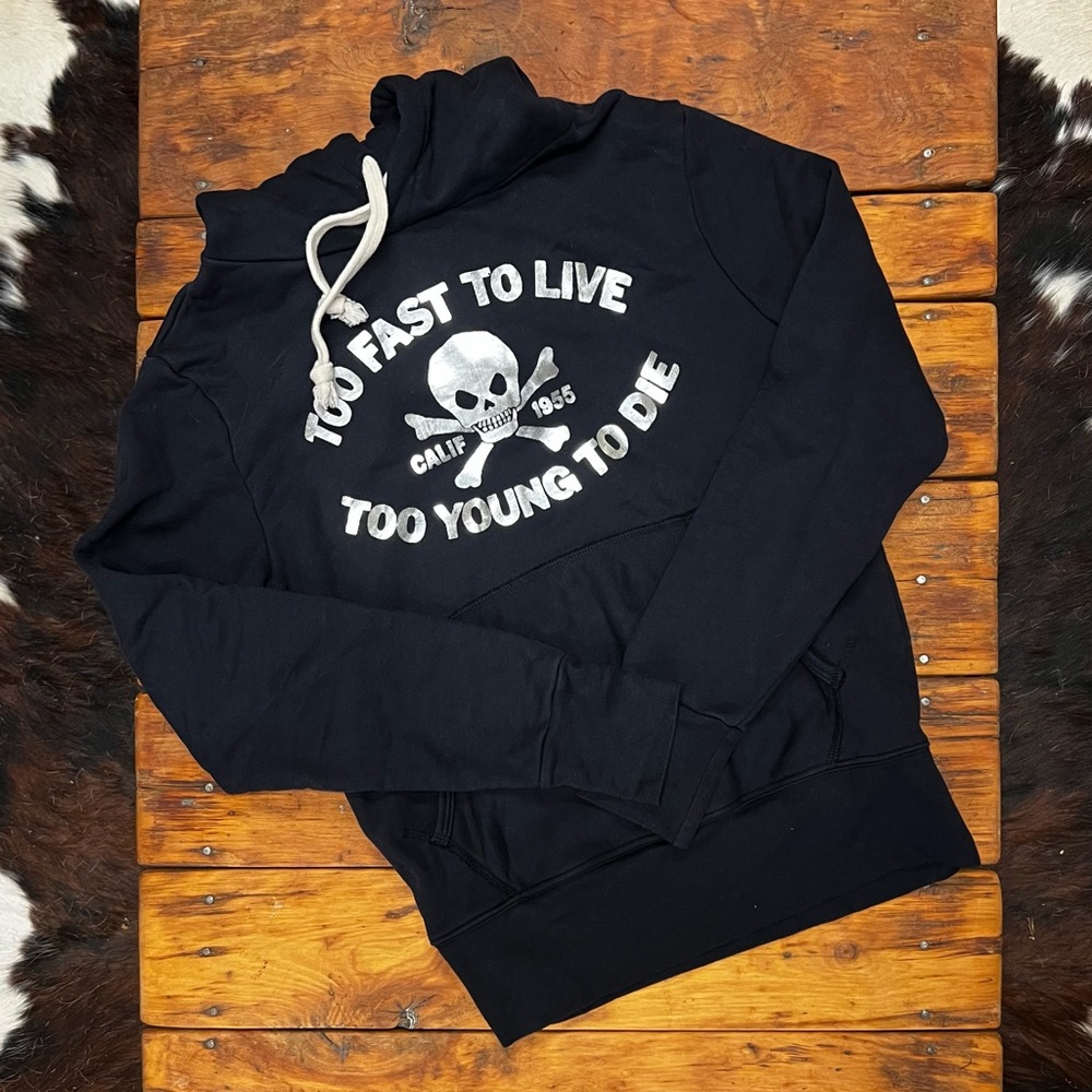 Johnson Motors “Too Fast To Live” hoodie. VERY RARE, ONE-OFF DESIGN SAMPLE. NWT